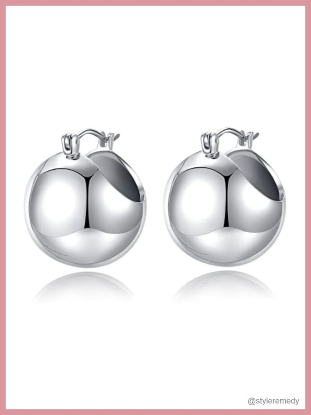 18K Gold Plated Ball Earrings for Women 3D High Polished Glossy Hollow Sphere